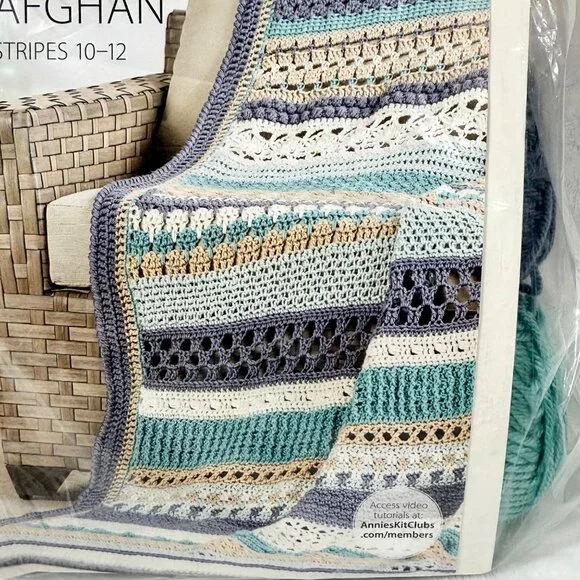 Annies Seaside Sampler Crochet Kit With Yarn Stripes 10-12 For Afghan Club - New - Picture 3 of 7